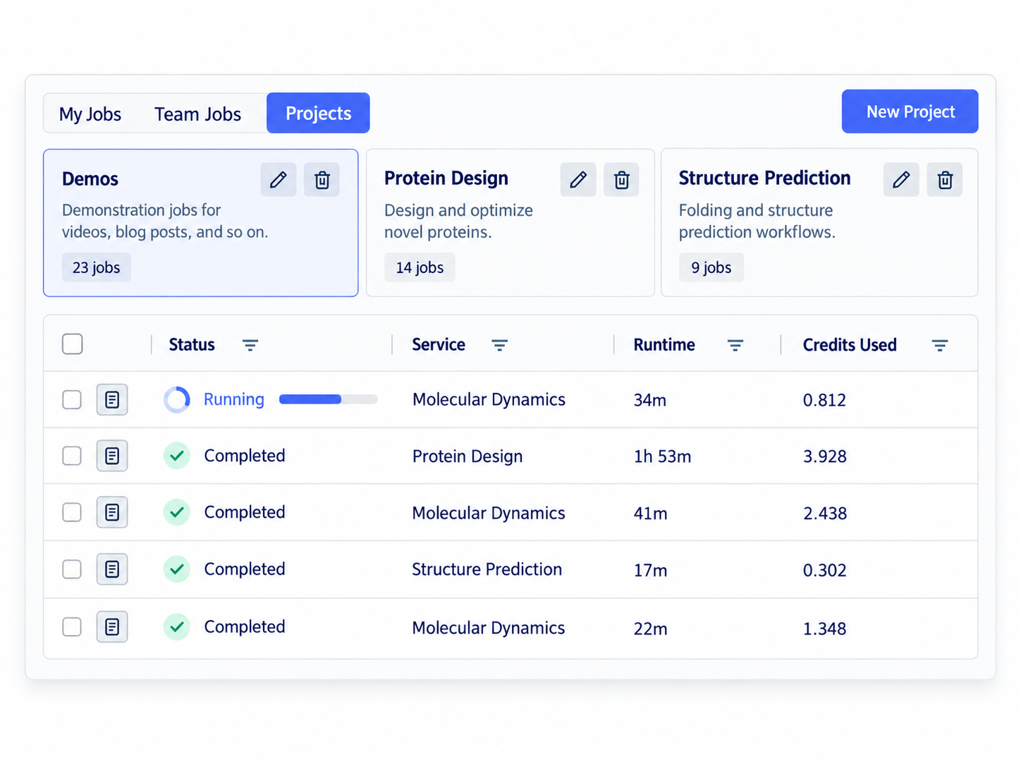 Neurosnap cloud job management interface