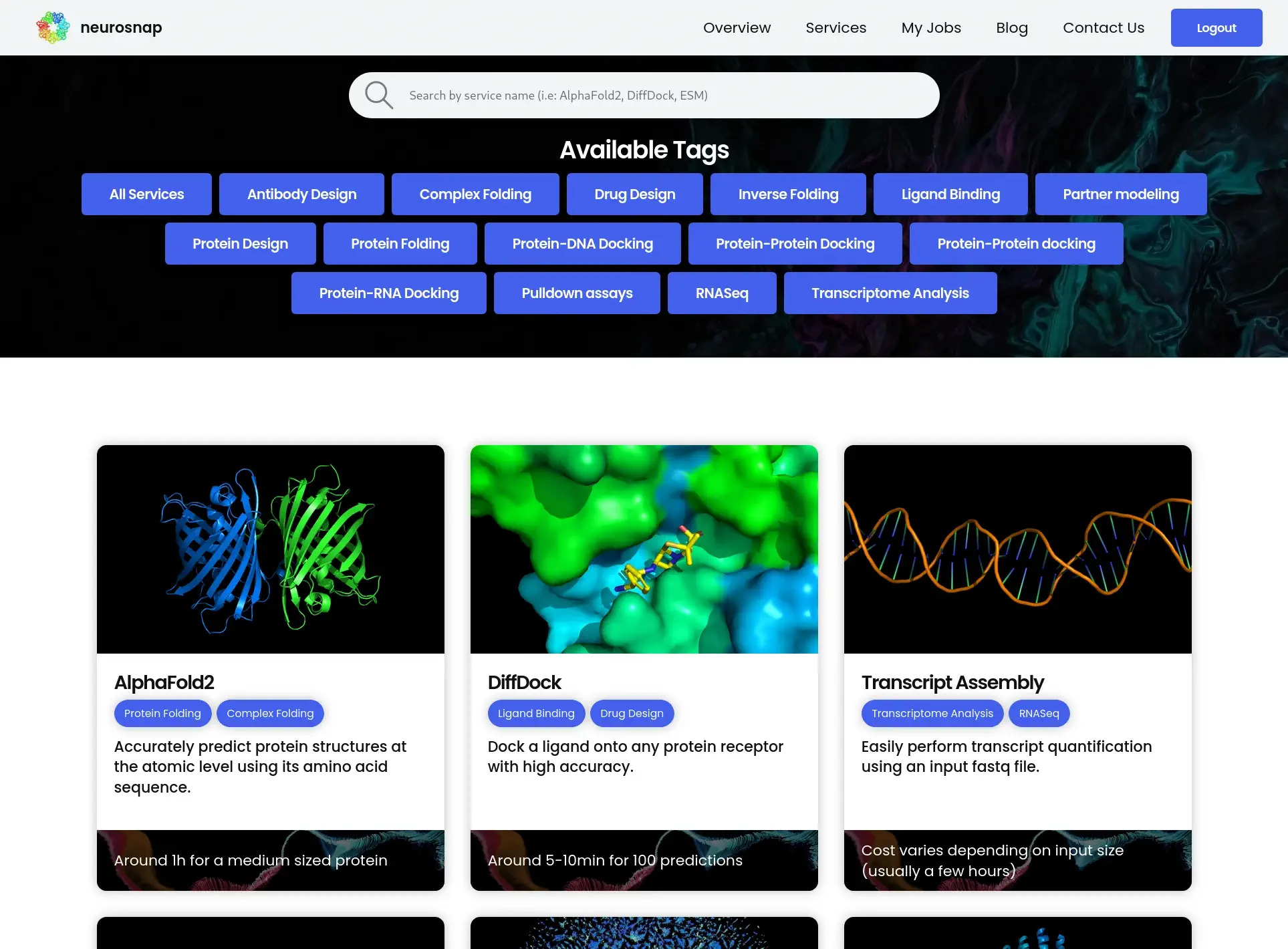 Discover Neurosnap's collection of tools and technical services for biology.
